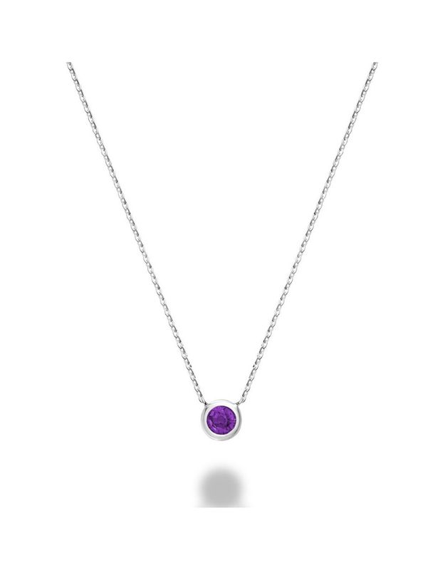 Collier collet  pierre semi-précieuse