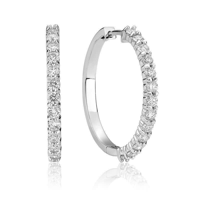 Boucle d'oreilles anneaux diamants