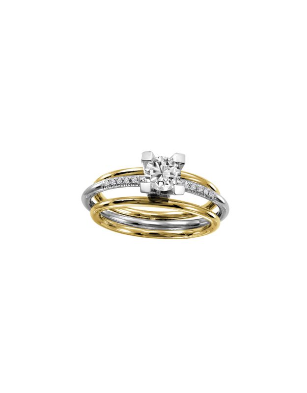 Bague fiançailles R3354JB 18k 2ton SI G-H 10=0.02ct