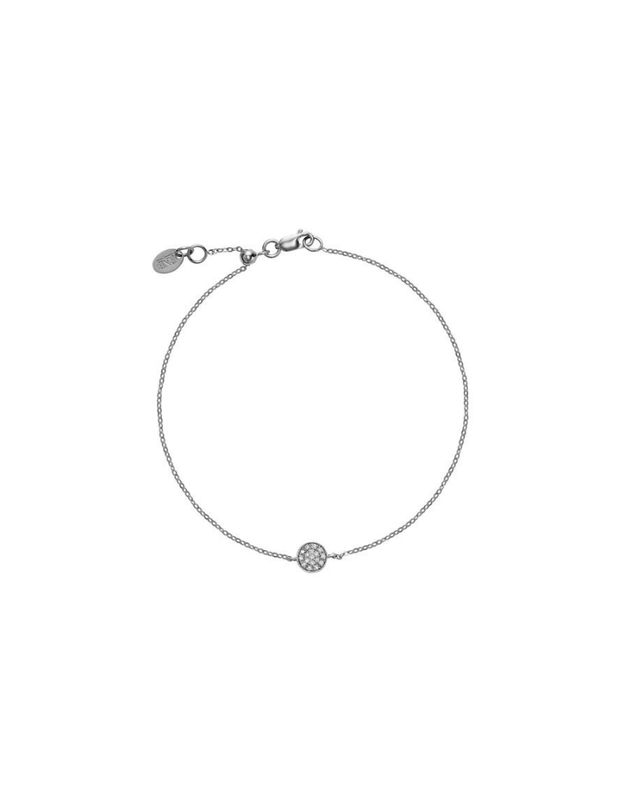 Bracelet 14k Or motif rond diamant 17=0.04ct I GH 