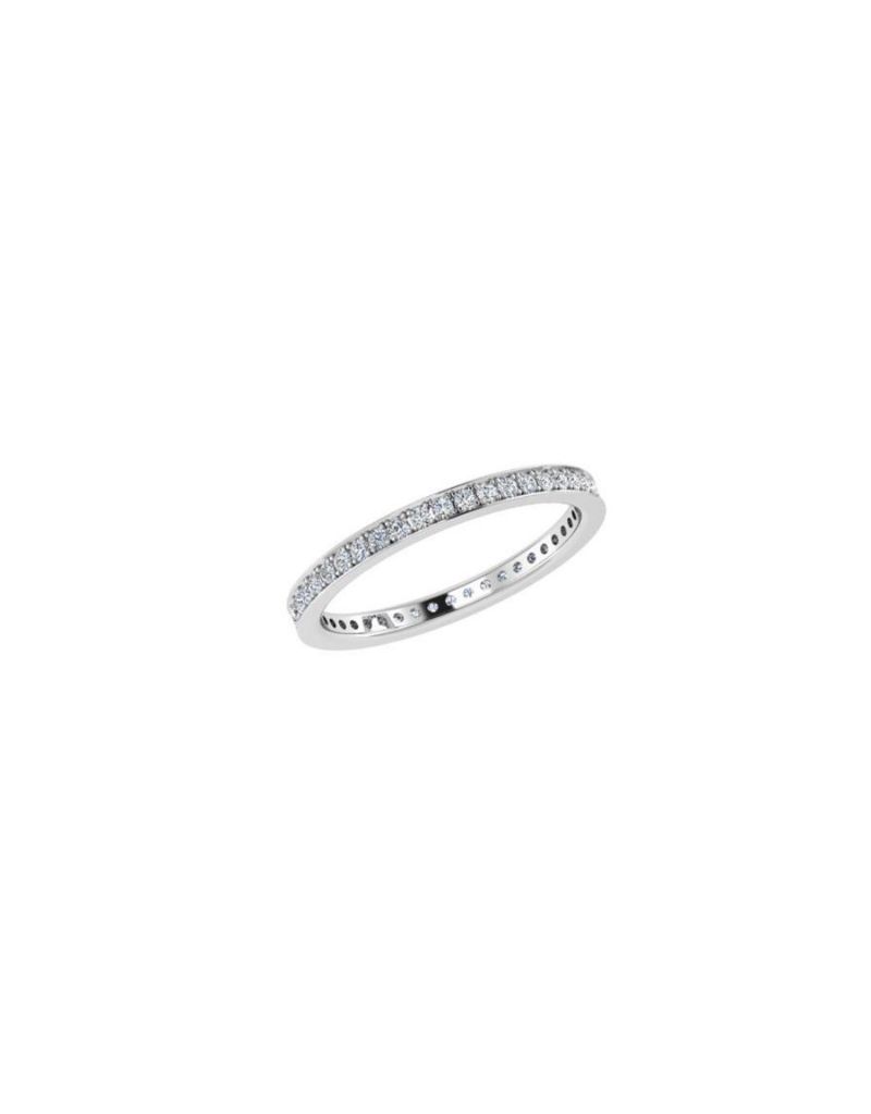 Bague éternité en or blanc 18 carats avec diamants) SI G-H 0.26ct