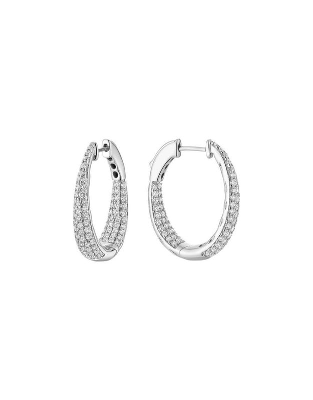 Boucles D'oreilles anneaux diamants