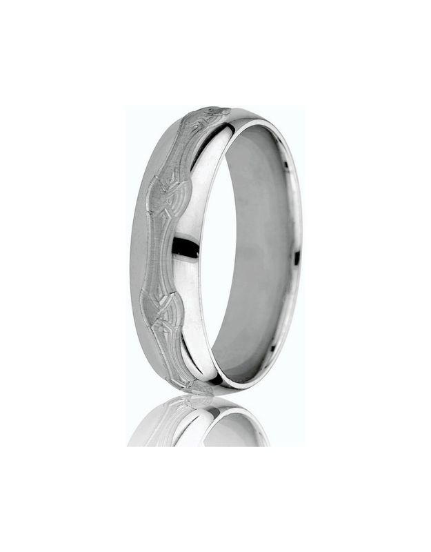 Bague alliance de mariage Or blanc 10k 6mm TL6-1047