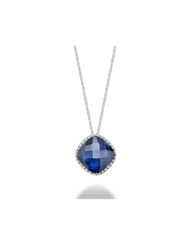 Pendentif diamants et pierre cree