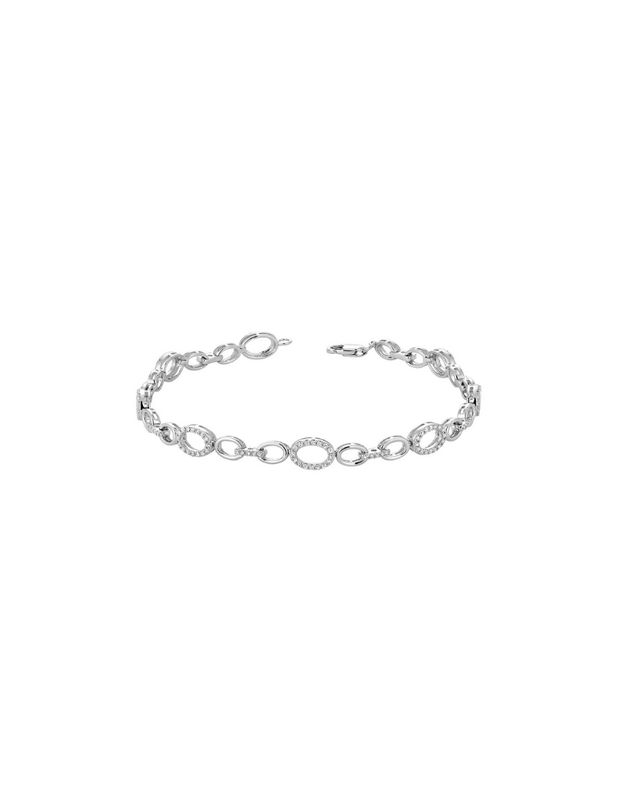 Bracelet diamants motif ovale