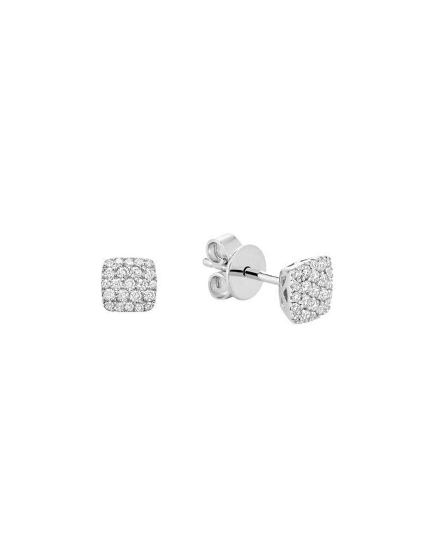 Boucles d'oreilles carre diamants