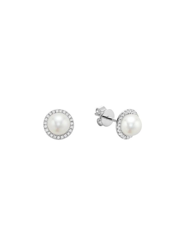 Boucle d'oreilles perles et diamants