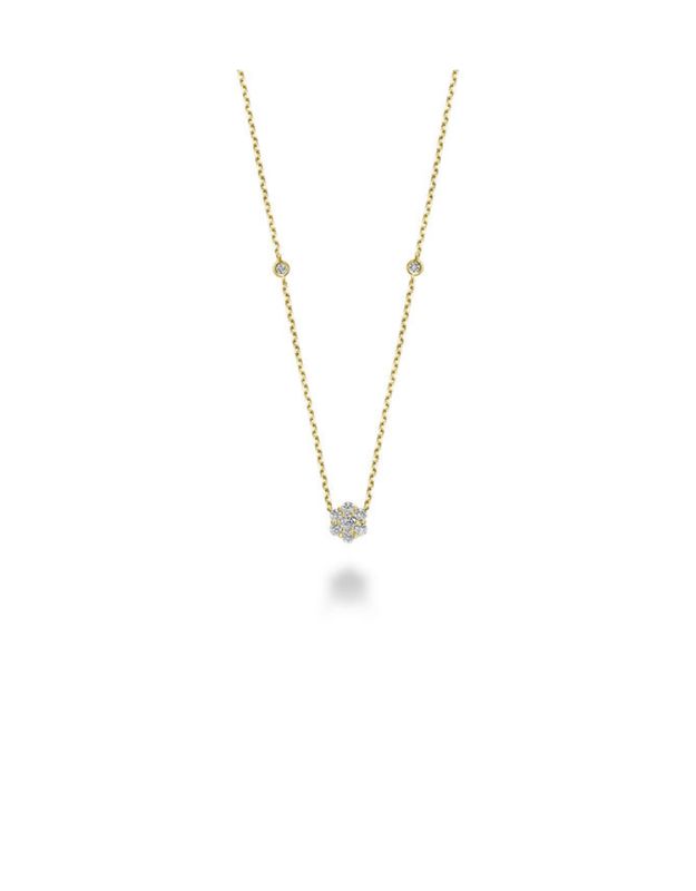 Collier motif fluer diamants