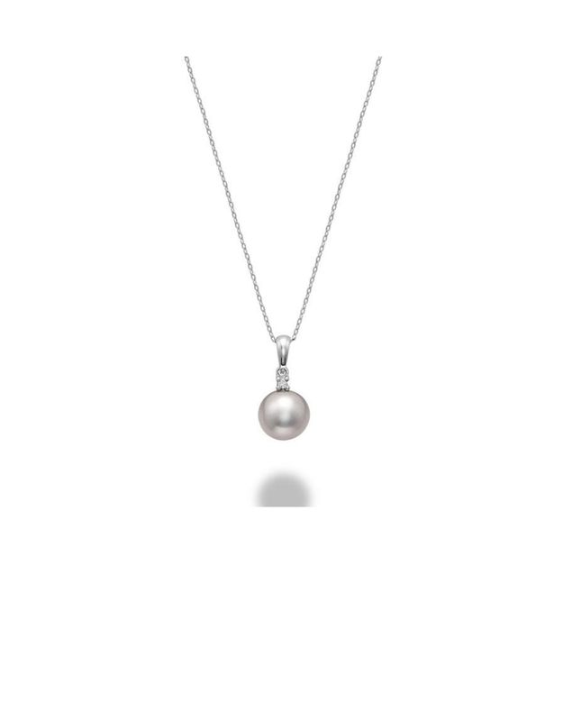 Pendentif perles diamants