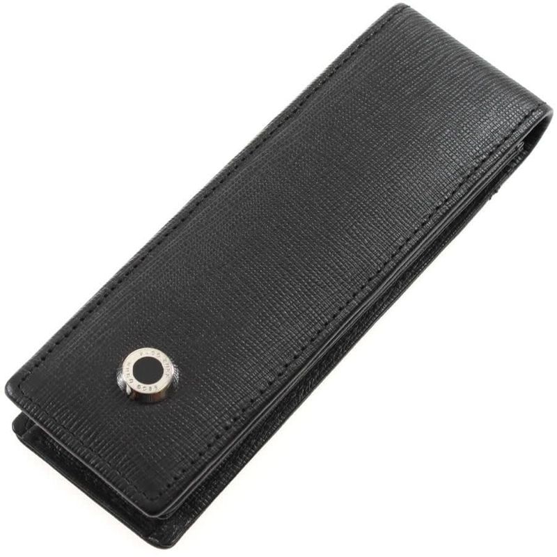 HLD804A HUGO BOSS POCHETTE POUR STYLO DOUBLE CUIR NOIR