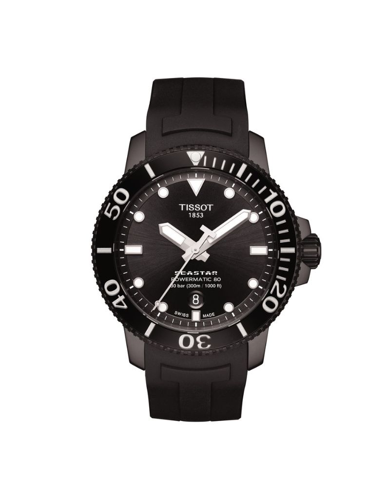 TISSOT MONTRE HOMME SEASTAR ACIER PVD NOIR  AUTOMATIC