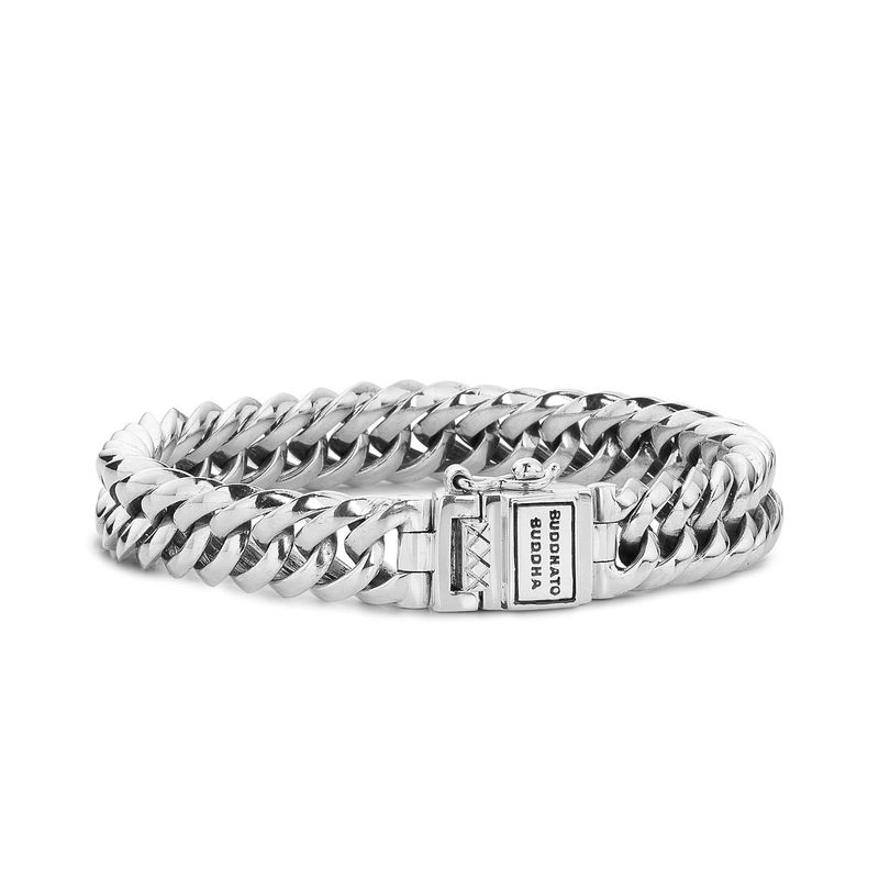 J080-F CHAIN BUDDHA TO BUDDHA BRACELET HOMME ARGENT 925 21CM