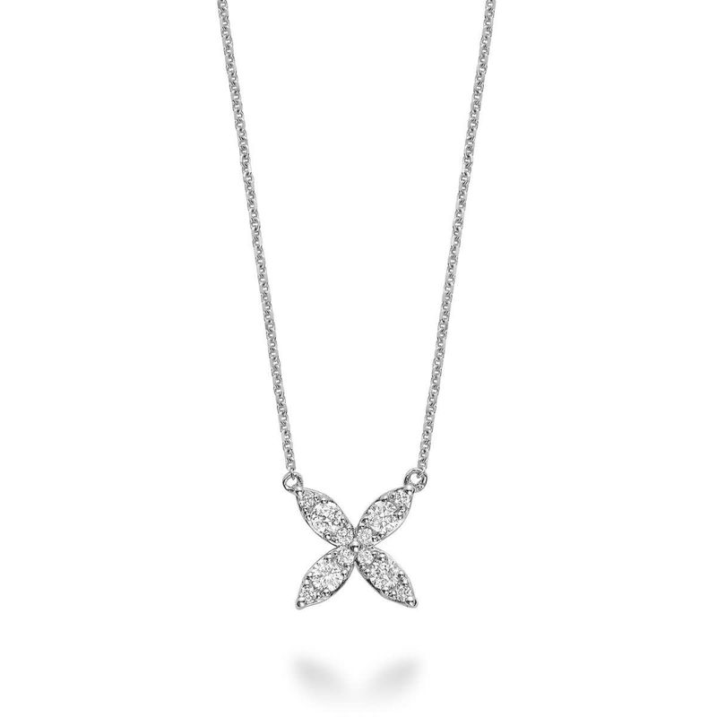 Flower marquise diamond necklace