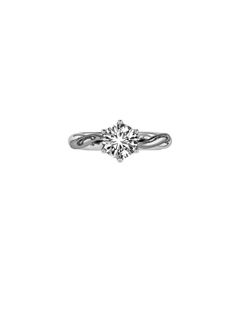 Bague fiançailles solitaire twist