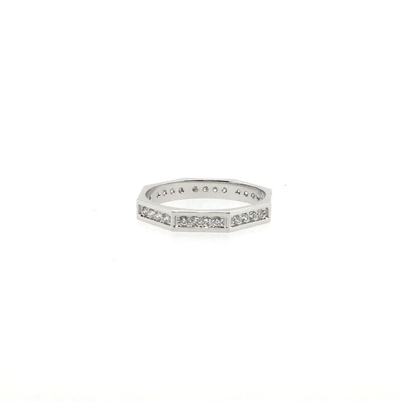 Bague eternite diamants Or blanc 18k 32=0.34ct  Vs Si GH F3-1742