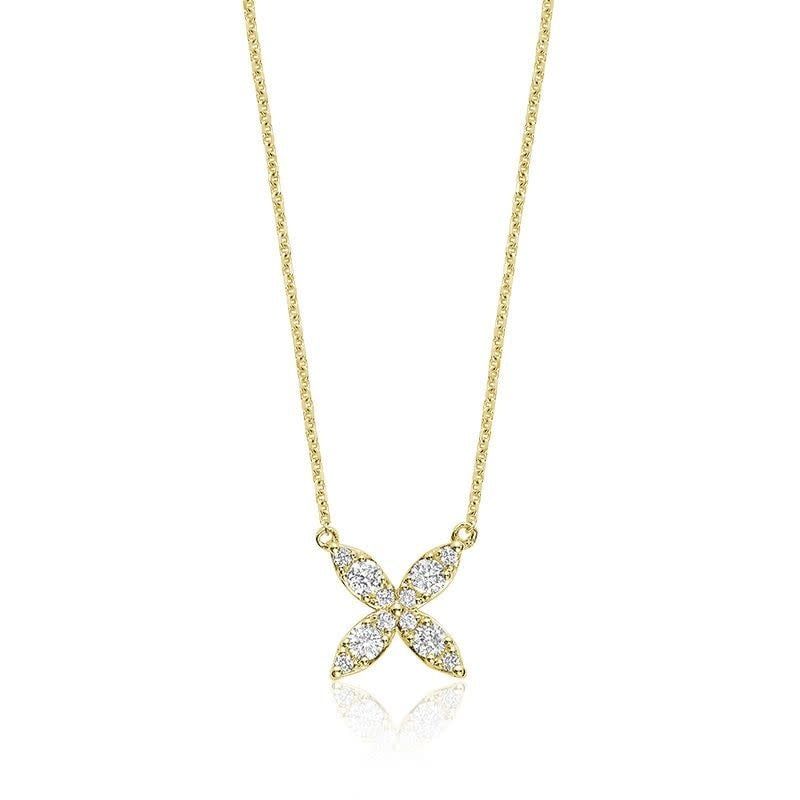 Colliers fleur marquise diamants