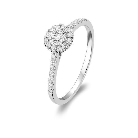 ​Bague fiançailles solitaire halo