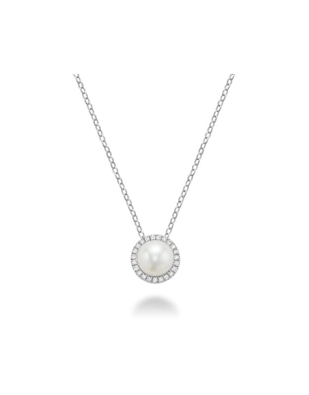 Pendentif perle et diamants