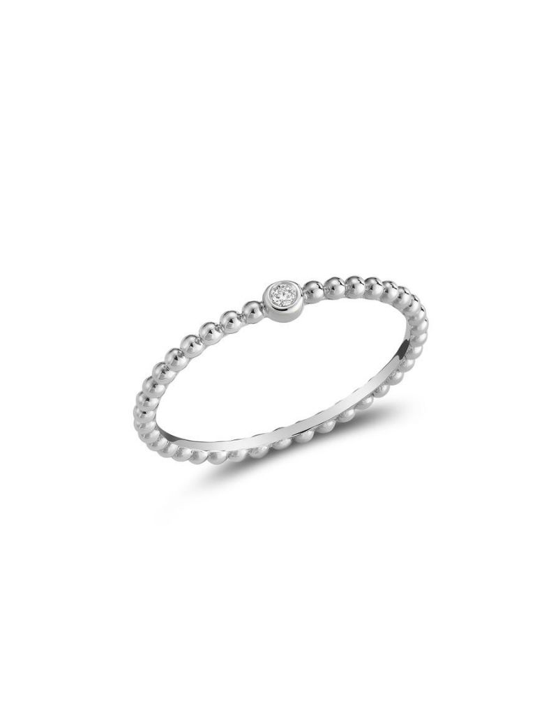 Bague diamants boule, Couleur Or: Blanc White