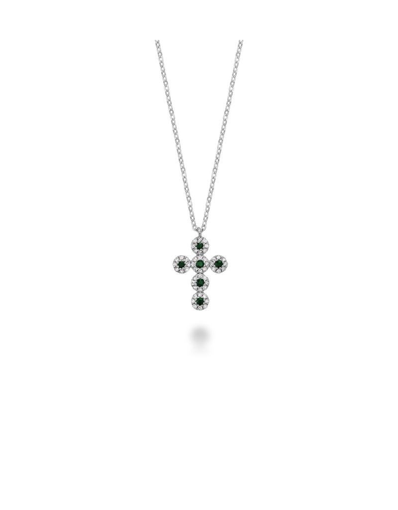Pendentif  Croix, Pierres précieusess: Émeraude Emrald