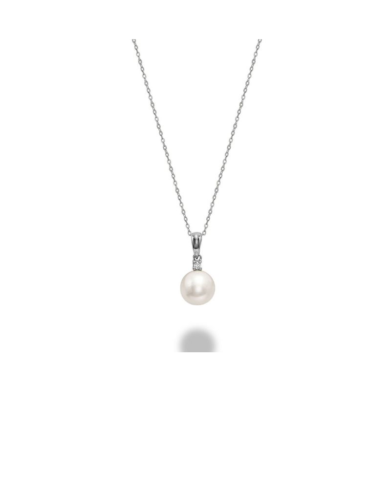 Pendentif perle, Couleur Or: Blanc White