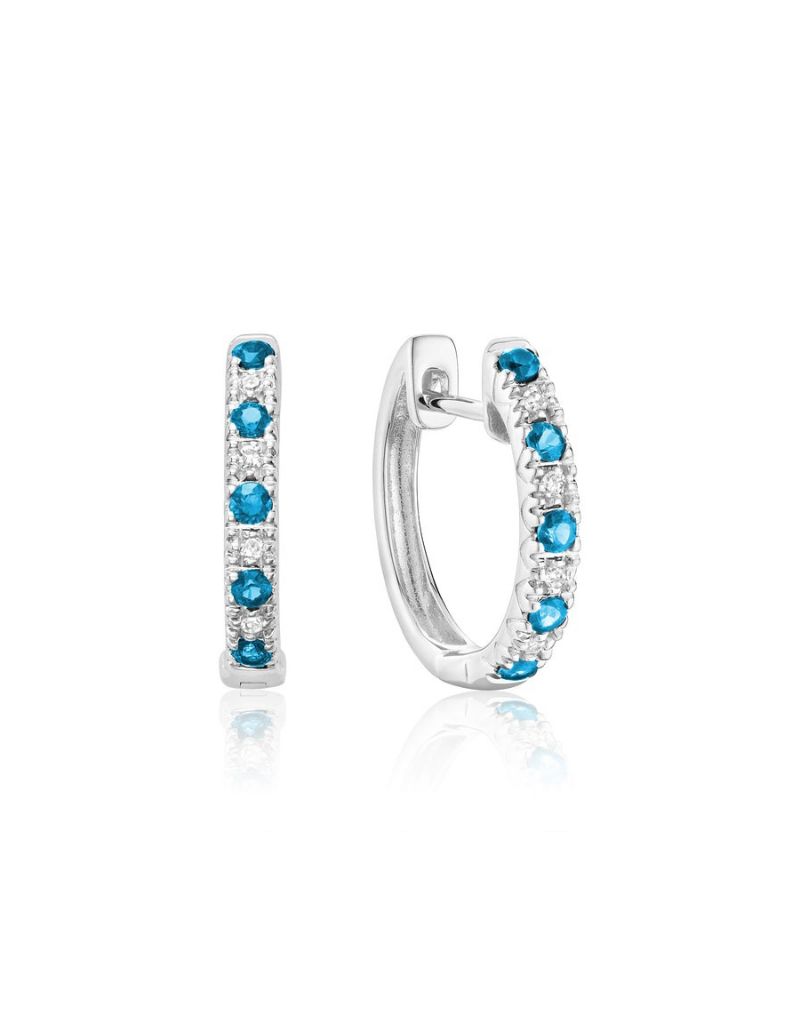 Huggie Earrings, Pierres précieusess: Topaze bleu
