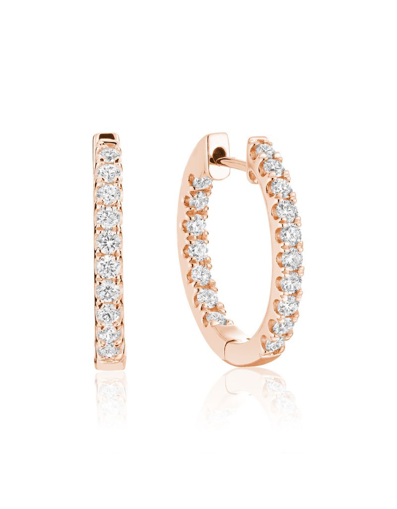 Diamond Earrings, Colour: Rose, Diamond Weight: 0.40ct