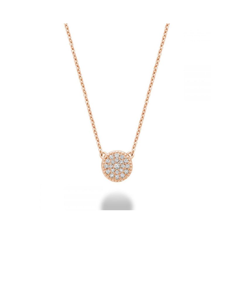 Collier Diamants Rond, Couleur Or: Rose