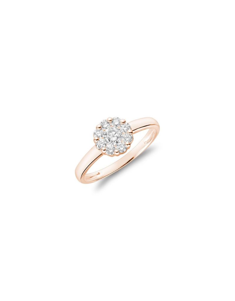 Bagues diamants lotus, Couleur: Rose, Poids diamants: 0.05ct