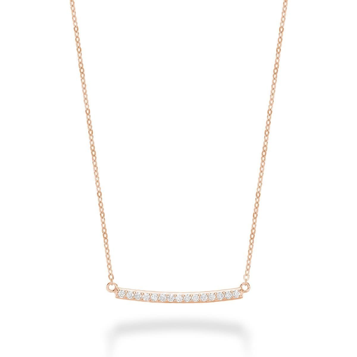 Colliers bar diamants, Couleur: Rose, Poids diamants: 0.15ct