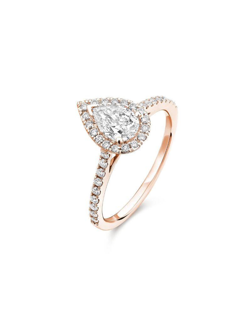 Bague diamant fiançailles, Couleur: Rose, Poids diamants: 0.50ct