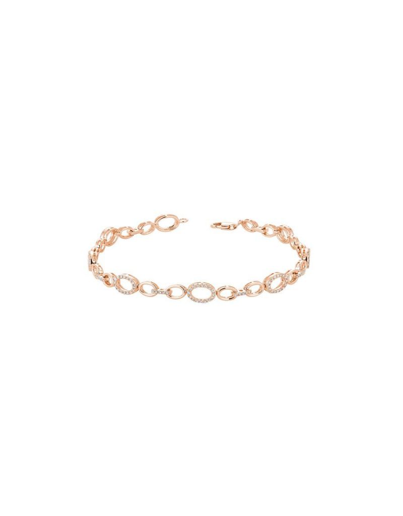Bracelet diamants motif ovale, Couleur Or: Rose