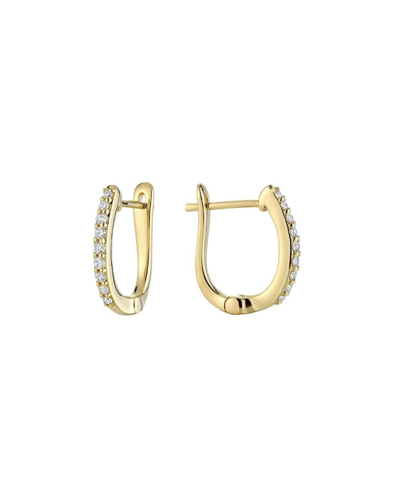 Diamond Huggie Earrings, Colour: Jaune, Diamond Weight: 0.25