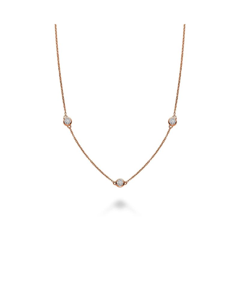 Diamond Necklace, Gold Colour: Rose