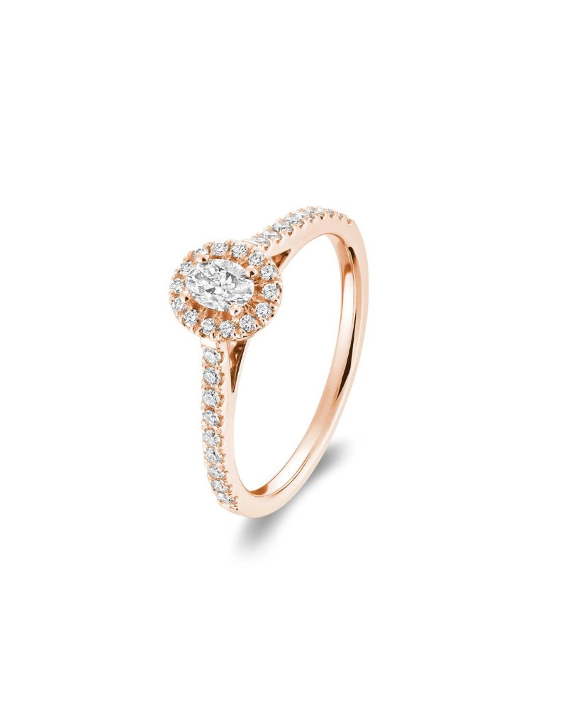 Bague Diamant fiançailles Bague Diamant fiançailles, Couleur: Rose, Poids diamants: 0.50ct