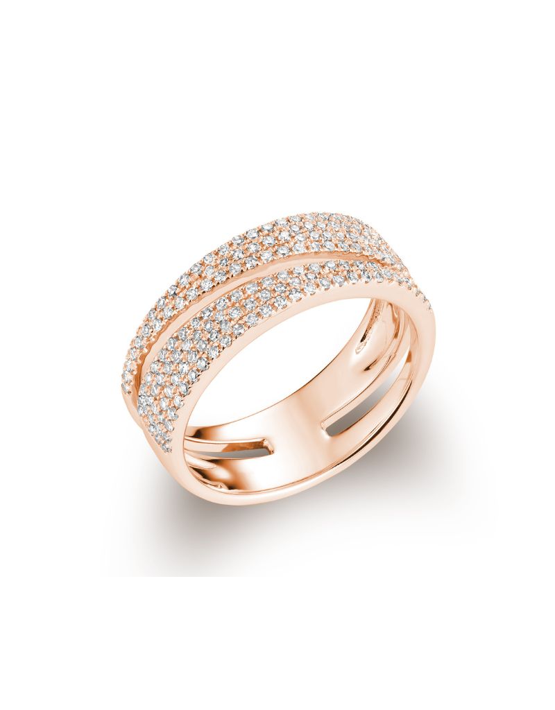 Bague femme diamants, Color: Rose