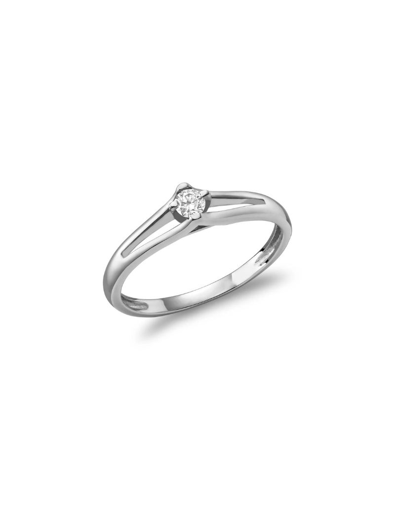 Bague diamants femme, Couleur Or: Blanc