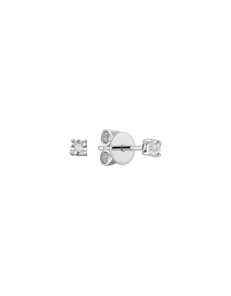 Boucles d'oreilles illusion diamants, Couleur: Blanc, Poids diamants: 0.02ct