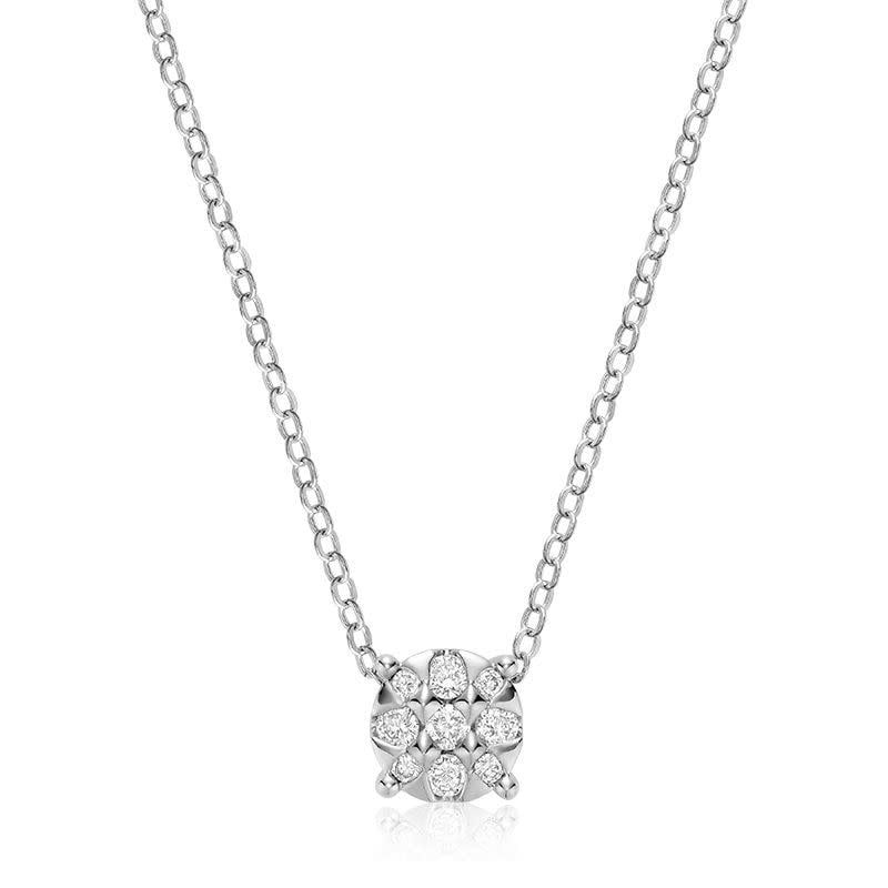Pendentif en diamants illusion, Couleur Or: Blanc
