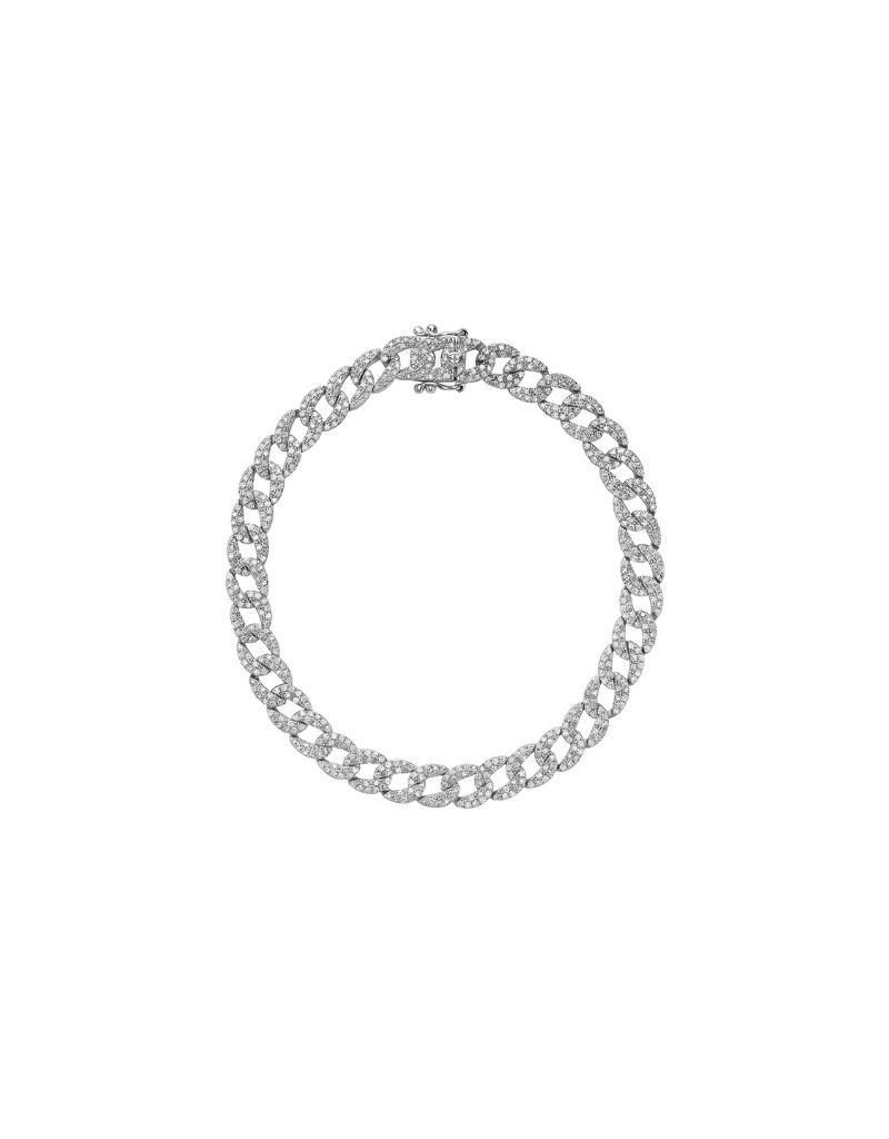 Bracelet Miami cubain diamant, Couleur Or: Blanc