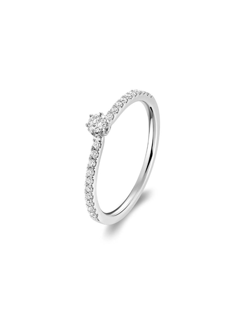 Bague Fiançailles diamant Bague Fiançailles diamant, Couleur: White/Blanc, Poids diamants: 0.25ct