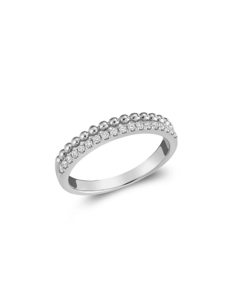Bague demi éternité, Couleur Or: Blanc White