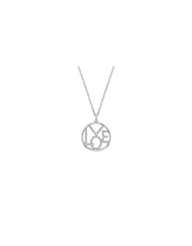 Pendantif love en diamant, Couleur: Blanc