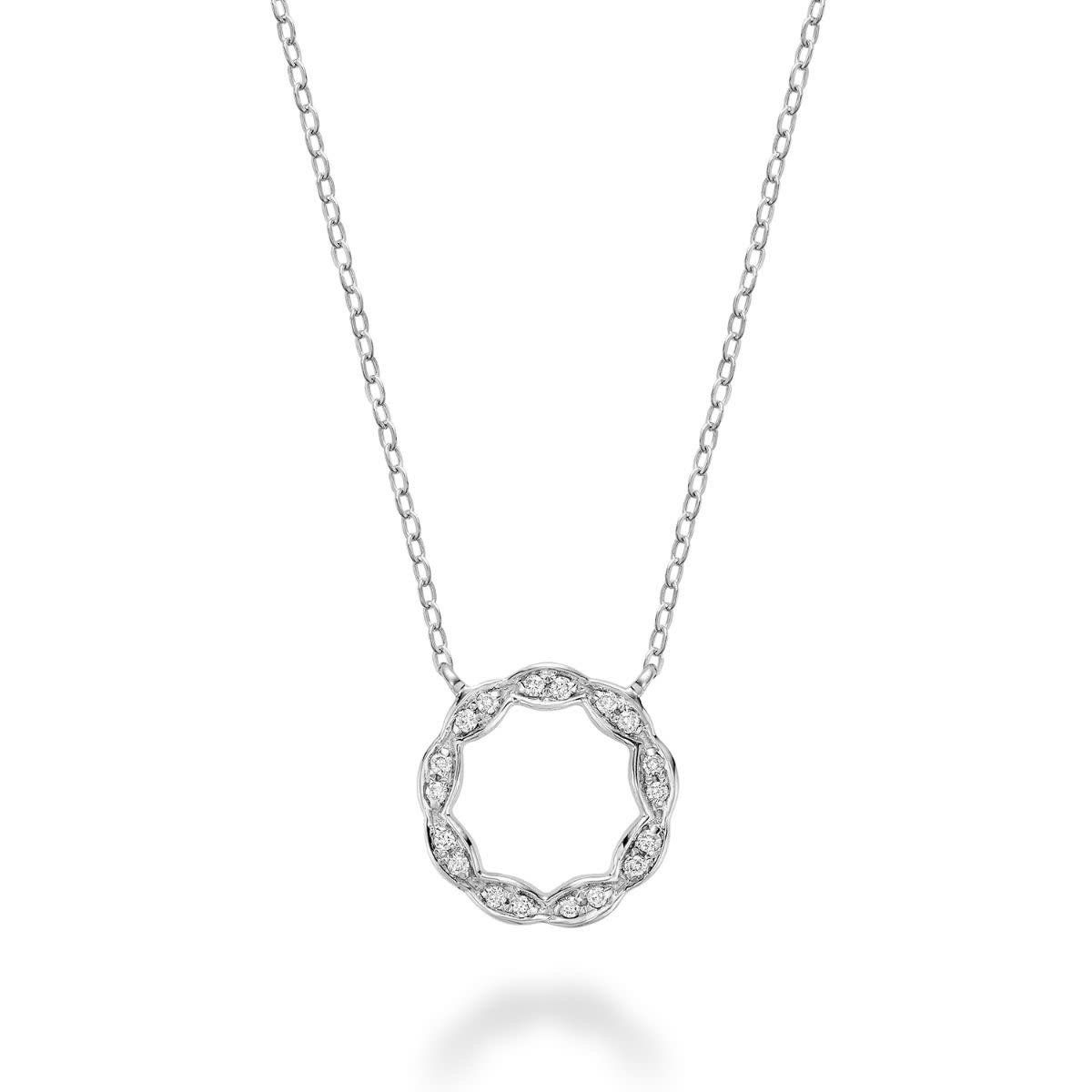 Pendant Rond marquise shape, Gold Colour: Blanc