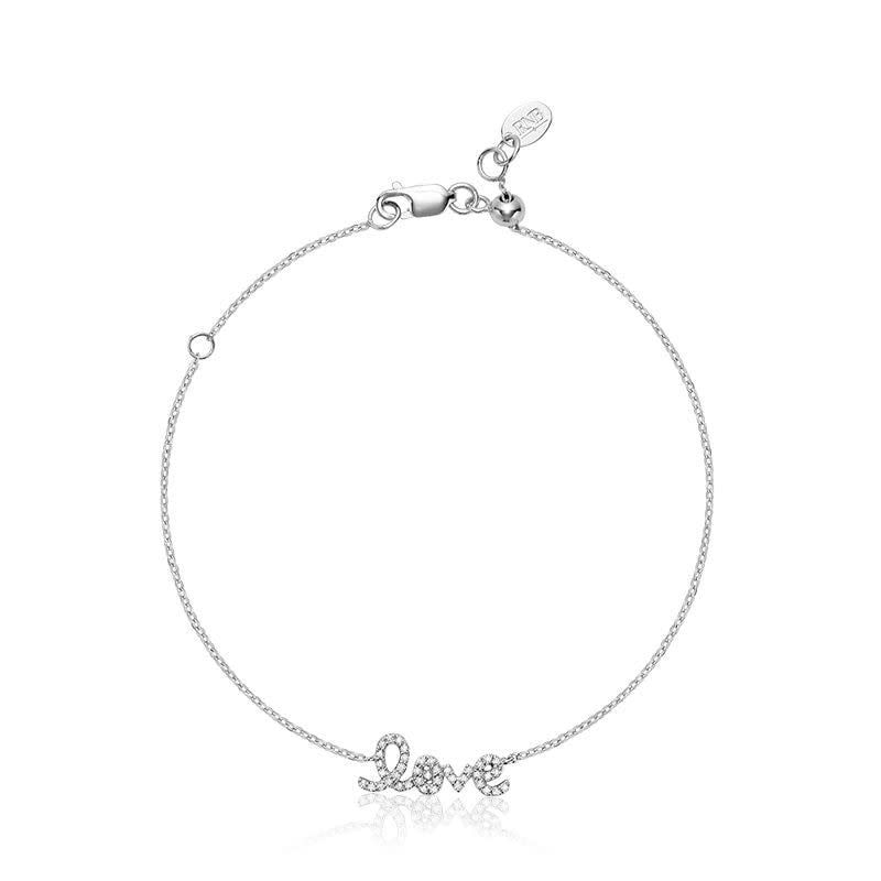Bracelet diamants Love, Couleur Or: Blanc