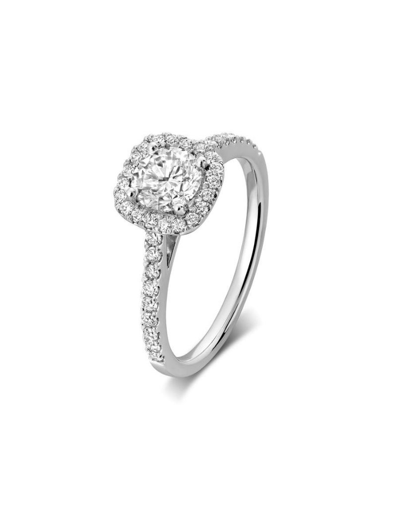 Bague fiançailles diamants, Color: Blanc White, Size: 0.50ct