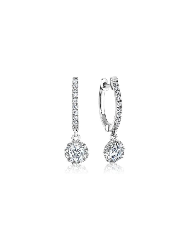 Boucles d'oreilles anneaux Martini suspendu, Size: 0.35ct