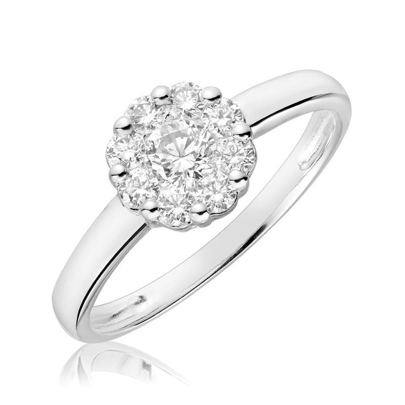 Bagues diamants, Couleur: Blanc, Poids diamants: 0.05ct