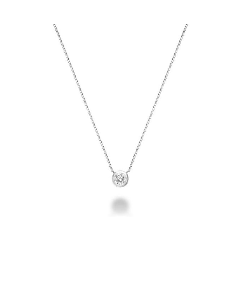 Diamond Necklace, Gold Colour: Blanc White, Diamond Weight: 0.15ct