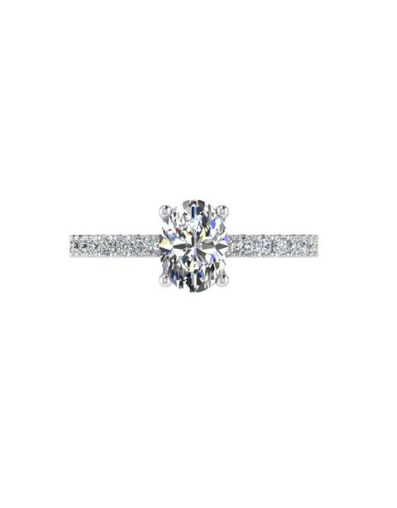 Solitaire Engagement Ring, Gold karat: 14k white, dIAMONDS: Natural